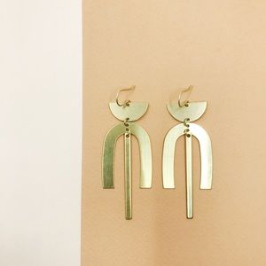 Geometric Brass Earrings